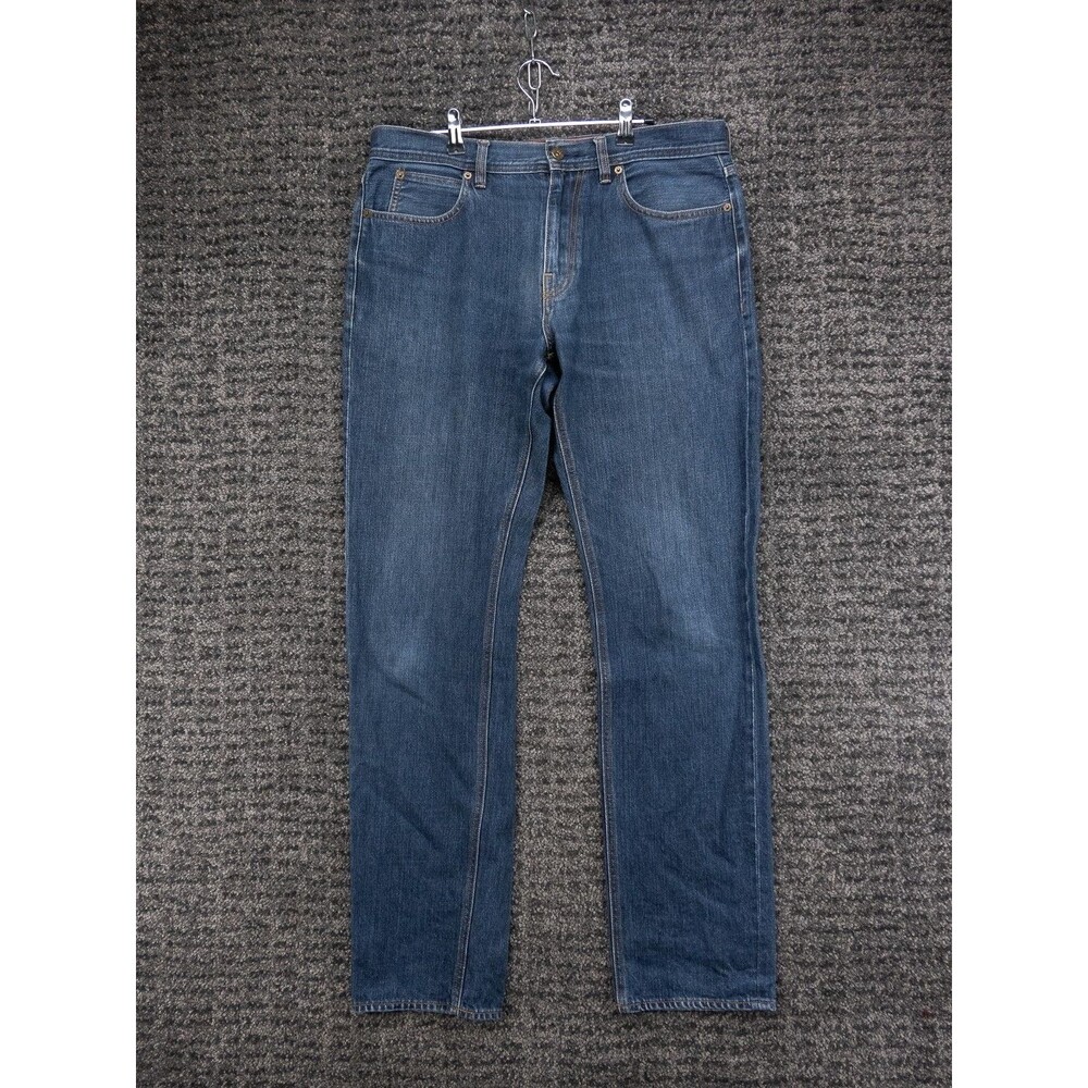 J Crew Jeans Mens 34x34 Actual 35x33 Blue The Sutton Straight Leg Cotton Denim